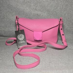 Vince Camuto Lefto Leather Arresting Pink Crossbody Bag